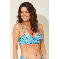 Beachcomber Women's Underwired Frill Bikini Top in Bright Blue | Size: 18