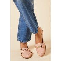 Dorothy Perkins Women's Wide Fit Lora Snaffle Loafers in Blush | Size: 3
