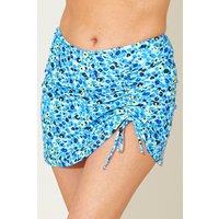 Beachcomber Women's Ruched Swim Skirt With Sewn In Brief in Bright Blue | Size: 12