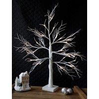 Marco Paul Pre-lit White LED Twig Tree in Silver