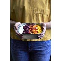 Black + Blum Set of 2 Steel Food Box Small Grey & Red