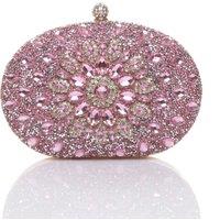 Diamante Embellished Oval Prom Clutch Bag