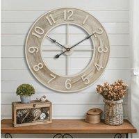60cm Round Arabic Numerals Woodgrain Wall Clock