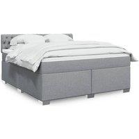 Berkfield Home Box Spring Bed with Mattress Light Grey 180x200 cm Fabric