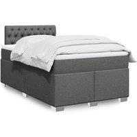 Box Spring Bed with Mattress Dark Grey 120x200 cm Fabric