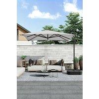 Garden 3m x 3m Square Large Cantilever Parasol with Plastic Base