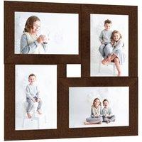 Berkfield Home Collage Photo Frame for 4x(13x18 cm) Picture Dark Brown MDF | Size: 13x18 cm