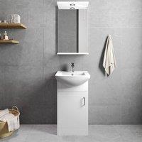 Balterley 1 Door Vanity Basin Unit with Square Basin Gloss White 450mm