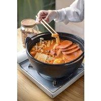 4L Cast Iron Pot Dutch Oven Cookware with Wooden Lid for Campfire Cooking, Induction Hob 29 * 10.5cm