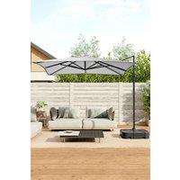Large Square Canopy Rotating Outdoor Cantilever Parasol with Plastic Base