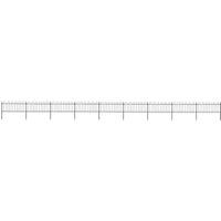 Berkfield Home Garden Fence with Hoop Top Steel 15.3x0.8 m Black