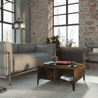 Berkfield Home Coffee Table Smoked Oak 60x60x30 cm Engineered Wood in Brown | Size: 60 x 60 x 30 cm