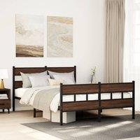 Berkfield Home Bed Frame without Mattress with Headboard & Footboard 137x190 cm in Brown