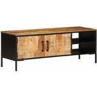 TV Cabinet 110x35x40 cm Solid Rough Wood Mango