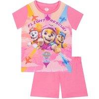 Paw Patrol Girl's Chase, Marshall & Skye Short Pyjamas in Pink | Size: 2-3 Years