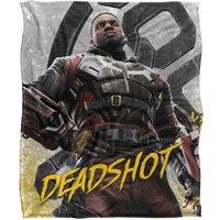 Suicide Squad LOGOVISION : Kill The Justice League Blanket, 152x127 cm Deadshot Silk Blanket in White