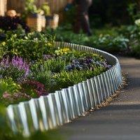 Nicoman Heavy Duty Corrugated Metal Garden Border Edging Roll - 5m in Silver