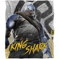 Suicide Squad LOGOVISION :Kill The Justice League, 152x127 cm King Shark Silk Touch Blanket in White