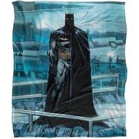 Batman Blanket, 152x127 cm, Batcave Platform Silhouette Silky Touch Super Soft Throw Blanket in White | Size: 152x127 cm