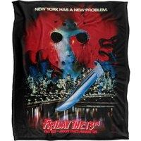 Friday the 13th Blanket, 152x127 cm Jason Takes Manhattan Poster Silky Touch Super Soft Throw Blanket in White
