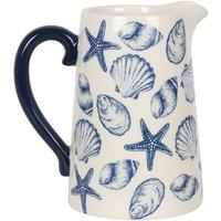 KDMD 17cm Seashell Ceramic Flower Jug in White