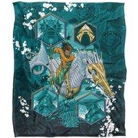 Aquaman and The Lost Kingdom Blanket, 152x127 cm Seahorse Splash Silky Touch Super Soft Throw Blanket in White