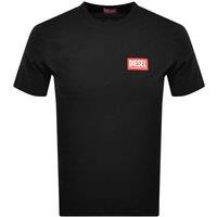 Diesel Men's Red Box Logo Black T-Shirt | Size: Large