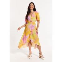 Liquorish Women's Paisley Print Wrap Front Midi Dress | Size: 12