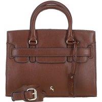 'Fiorella' Real Leather Handbag with Detachable Crossbody Strap