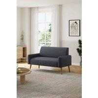 2-Seat Grey Corduroy Upholstered Loveseat Sofa