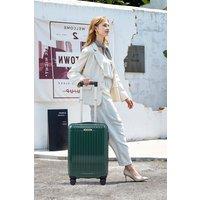 SHEONLY Hardside Carry-on Suitcase with Spinner Wheels in Green