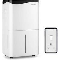 Costway Smart Dehumidifier Home 50L/ Day WiFi Enabled Dehumidifier w/4 Modes in White