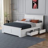 Flintshire Furniture Ltd Conway Four Drawer Storage Bed in White | Size: Double