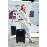 SHEONLY Hardside Carry-on Suitcase with Spinner Wheels in Black