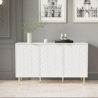 AKA Modern dining room cabinet gilded legs & handles chest of drawers in White