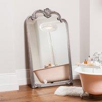 Agenzia 14 Extra Large Ornate Frame Leaner Wall Mirror Antique Silver 184 x 104cm | Size: 184 x 104 cm