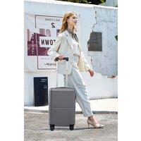 SHEONLY Fashion Hardside Carry-on Suitcase with Spinner Wheels Trolley Travel Suitcase in Grey