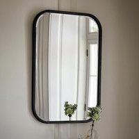 Agenzia 14 Black Curved Rectangle Metal Frame Modern Wall Mirror 95.5 x 65.5cm | Size: 95.5 x 65.5 cm