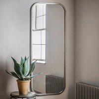 Agenzia 14 Large Champagne Curved Metal Frame Full Length Wall Mirror 156.5 x 65.5cm in Silver | Size: 156.5 x 65.5 cm