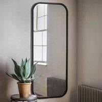 Agenzia 14 Large Black Curved Metal Frame Full Length Wall Mirror 156.5 x 65.5cm | Size: 156.5 x 65.5 cm