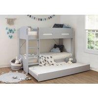 Flintshire Furniture Ltd Billie Single Bunk Bed With Pull Out Trundle in Grey