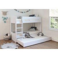 Flintshire Furniture Ltd Billie Single Bunk Bed With Pull Out Trundle in White