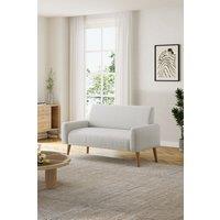 2-Seat Beige Corduroy Upholstered Loveseat Sofa