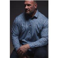 BadRhino Men's Paisley Print Formal Shirt in Blue | Size: 21 inches