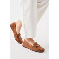Good For the Sole Women's : Wide Fit Nina Comfort Snaffle Detail Loafers in Tan | Size: 5