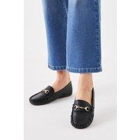 Good For the Sole Women's : Wide Fit Nina Comfort Snaffle Detail Loafers in Black | Size: 4