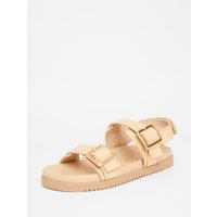 Quiz Women's Nude Wide Fit Double Strap Sandals | Size: 3