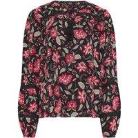 Long Tall Sally Women's Tall Floral Tassel Tie Blouse in Black | Size: 18