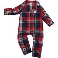 Larkwood Tartan All-In-One Nightwear in Red | Size: 0-6 m