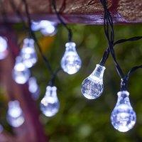 mysmartbuy Set of 100 Solar Powered Orb Bulb Garden String Lights in Clear